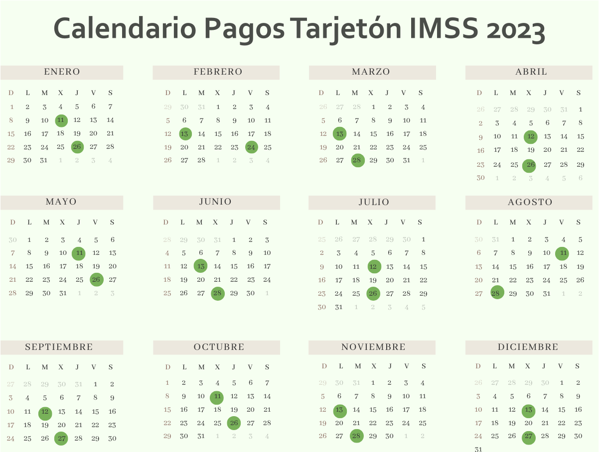 Calendario Pago Imss 2024 Maxi Stella