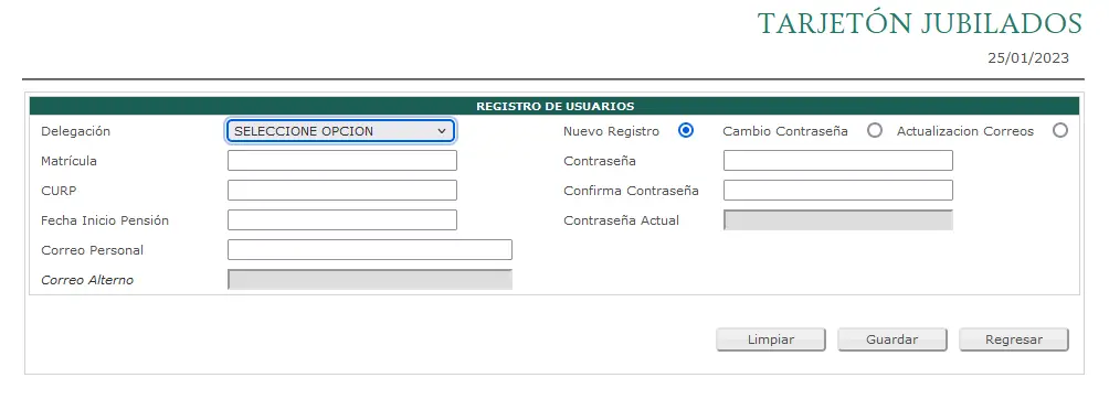 registro para obtener el tarjetón jubilados IMSS en línea en la web: 
rh imss jubilados
